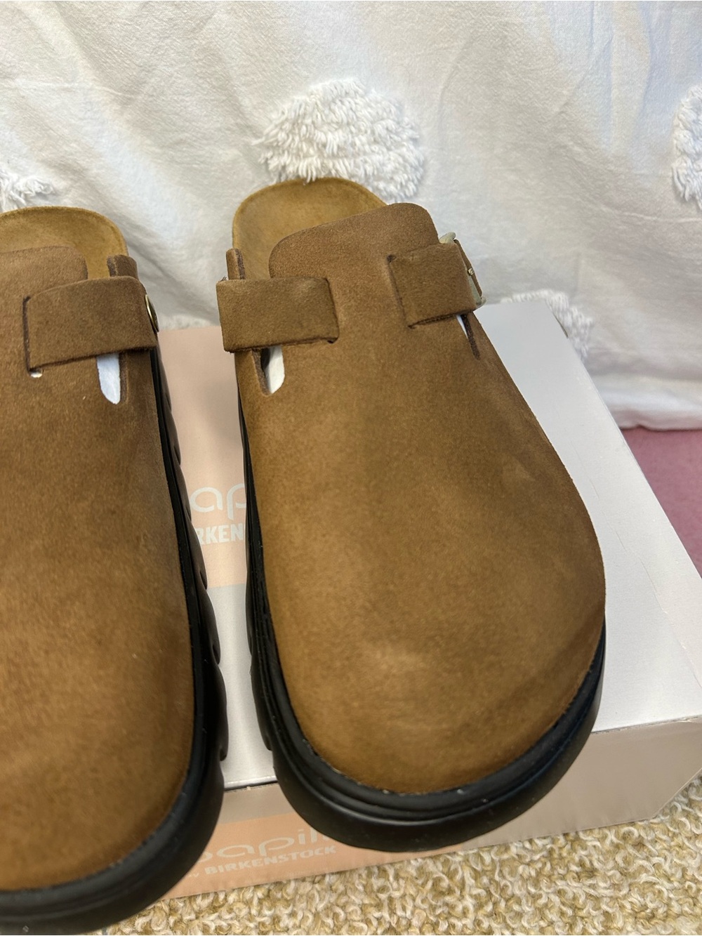 Birkenstock Boston Chunky Clogs Dark Tea/Black - Picture 5 of 15